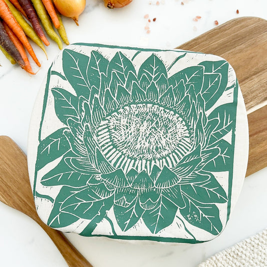 Dish Cover Square | Protea Print