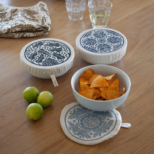 Bowl Cover Set of 3 Cereal Bowl Size Madiba Print