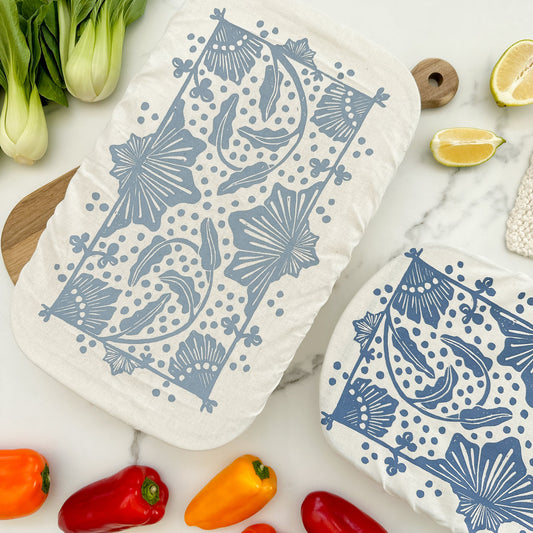 Dish Cover Rectangle 33 x 23cm / 13 x 9 in cotton Madiba print