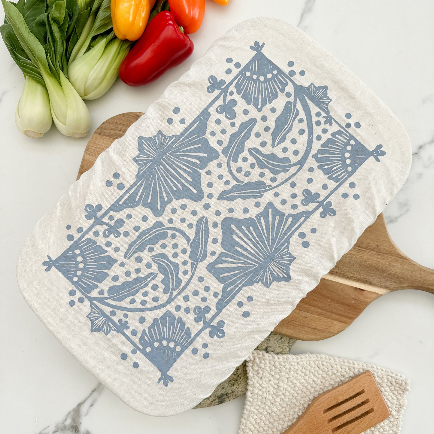 Dish Cover Rectangle 33 x 23cm / 13 x 9 in cotton Madiba print