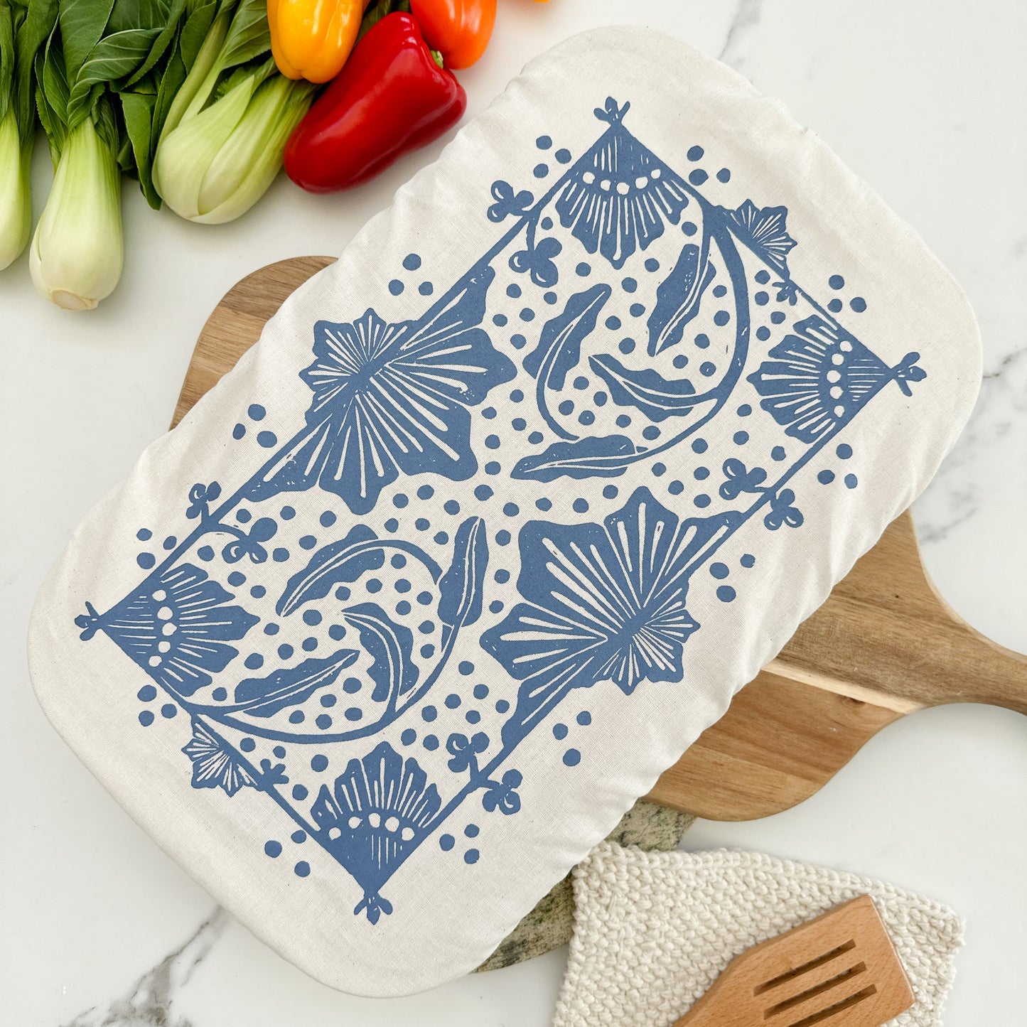 Dish Cover Rectangle 33 x 23cm / 13 x 9 in cotton Madiba print