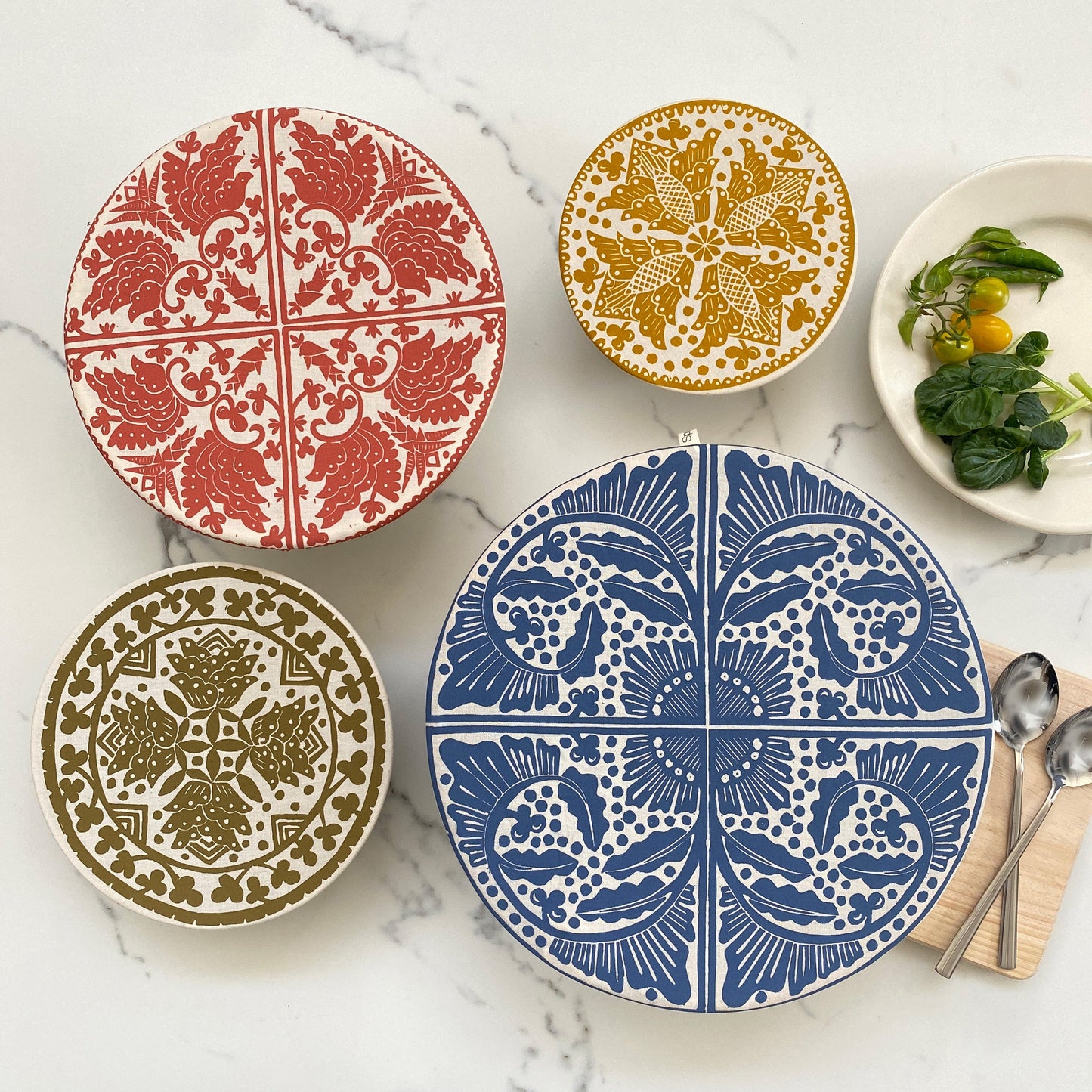 Dish and Bowl Cover Set of 4 Madiba