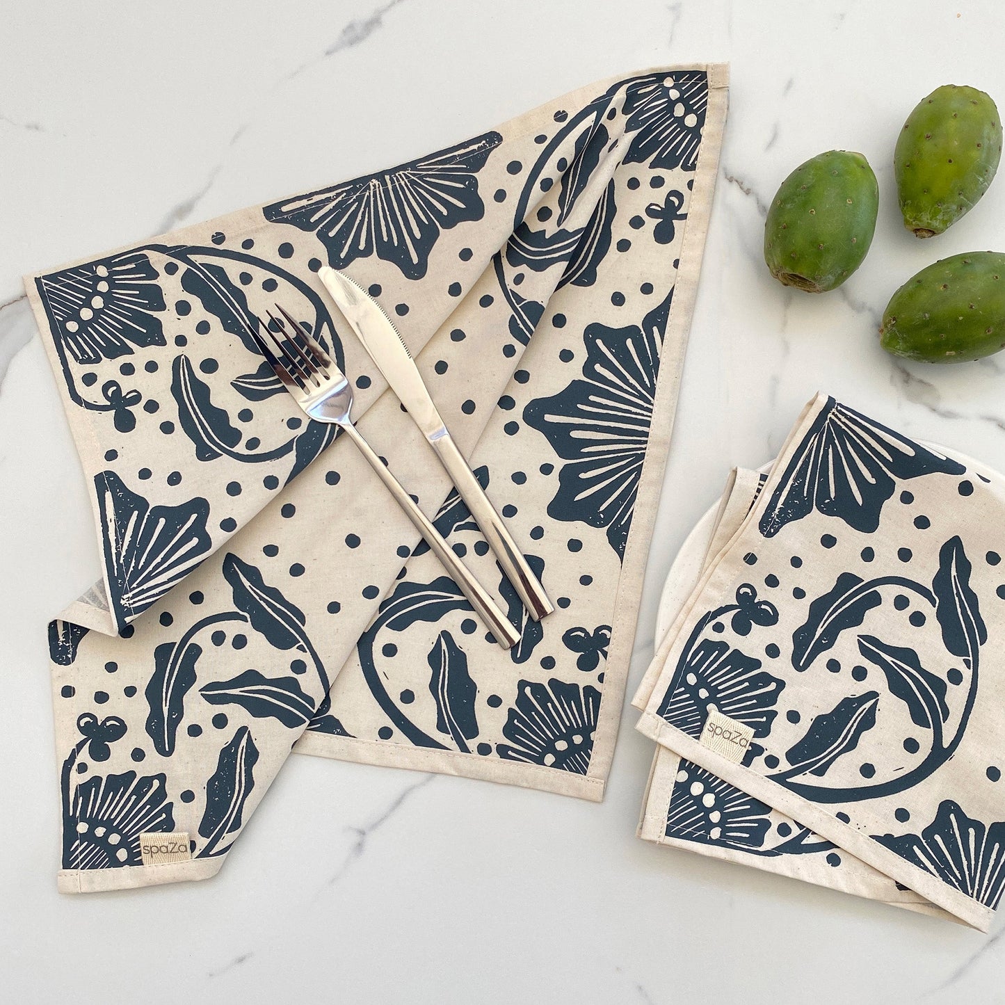 Cotton Table Napkins Navy and Red | Madiba Print