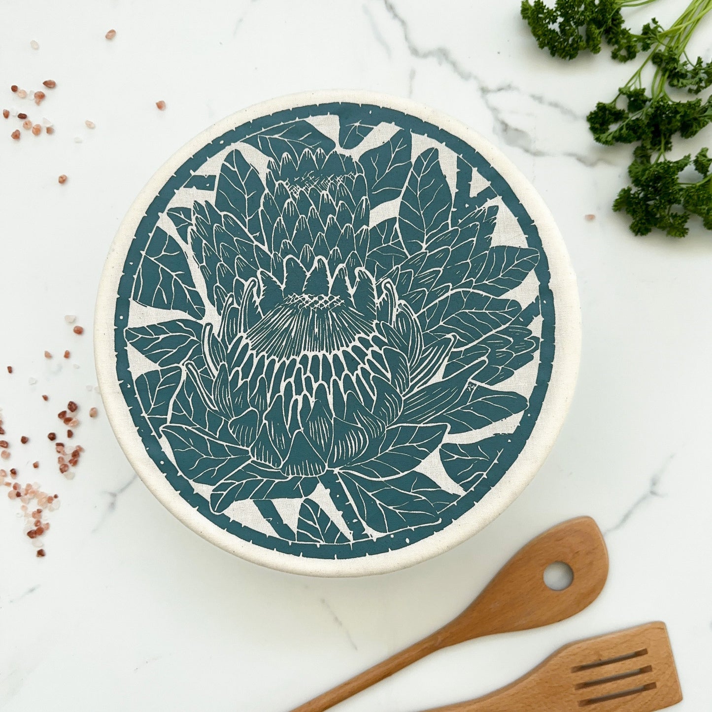 Dish and Bowl Cover Large Protea Print