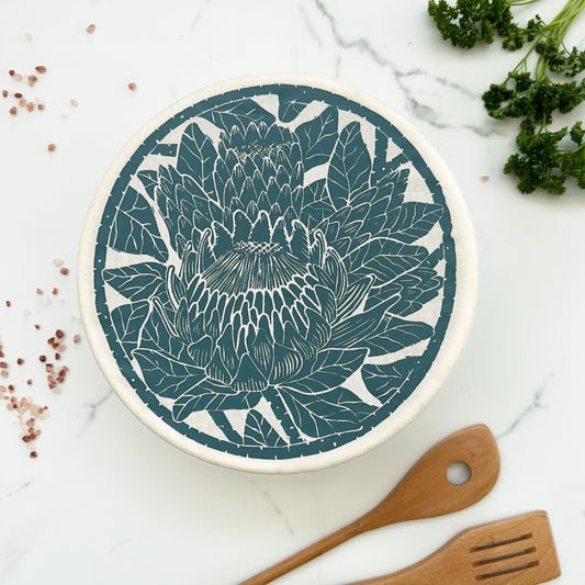 Dish and Bowl Cover Large Protea Print