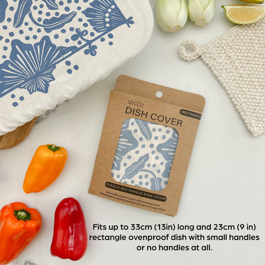 Dish Cover Rectangle 33 x 23cm / 13 x 9 in cotton Madiba print